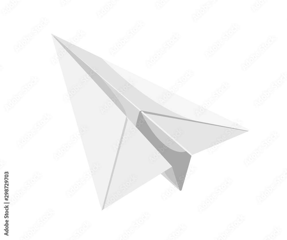 paper plane realistic vector illustration isolated