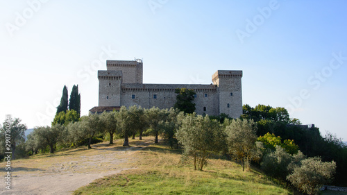 view of the rock of narni or fortress albornoz italy photo