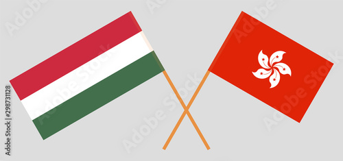 Canvas Print Hong Kong and Hungary. Hongkong and Hungarian flags