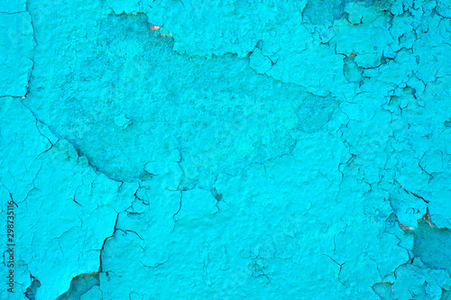  turquoise aged wall as background © Andrii