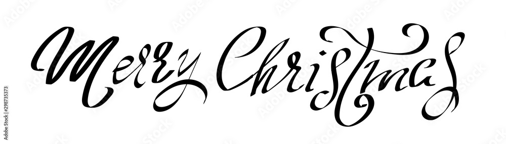 Merry Christmas. Vector text Calligraphic Lettering design card template with snowflakes. Creative typography for Holiday Greeting Gift Poster. Calligraphy Font style Banner. Merry Christmas. Vector text Calligraphic Lettering design card template with snowflakes. Creative typography for Holiday Greeting Gift Poster. Calligraphy Font style Banner.