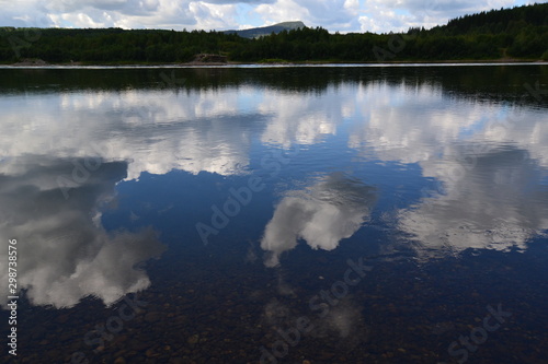 clear water of the Ural river Vishera: between the mountains Polyud and Vetlan photo