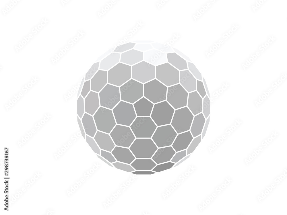 vector illustration of a honeycomb hexagon sphere isolated on white vector illustration of a honeycomb hexagon sphere isolated on white