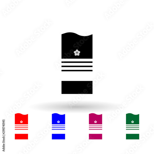 Japan admiral military ranks and insignia multi color icon. Simple glyph, flat vector of military ranks and insignia of japan icons for ui and ux, website or mobile application