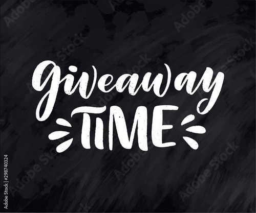 Vintage card with giveaway lettering. Calligraphy text. Decoration template. Vector illustration for holiday design.