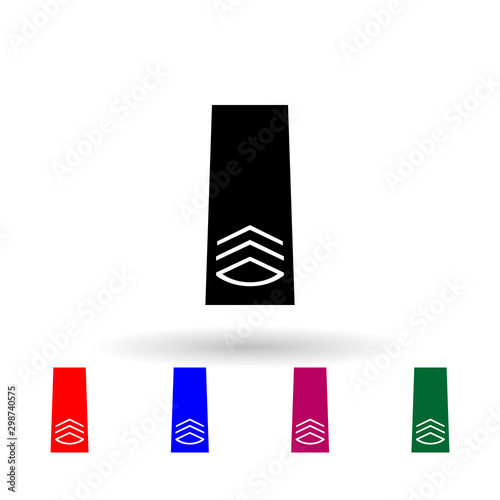 Japan master sergeant military ranks and insignia multi color icon. Simple glyph, flat vector of military ranks and insignia of japan icons for ui and ux, website or mobile