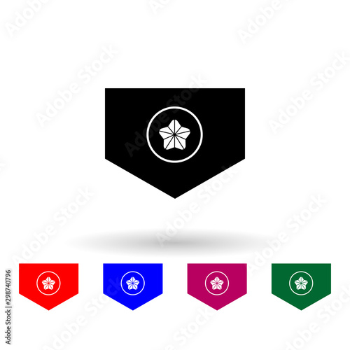 Japan self-defense official cadet military ranks and insignia multi color icon. Simple glyph, flat vector of military ranks and insignia of japan icons for ui and ux, website