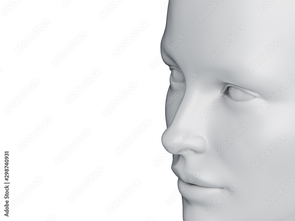 3d rendered medically accurate illustration of a grey abstract female face