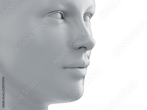 3d rendered medically accurate illustration of a grey abstract female face