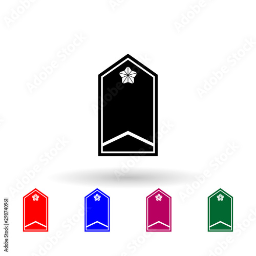 Japan sergeant military ranks and insignia multi color icon. Simple glyph, flat vector of military ranks and insignia of japan icons for ui and ux, website or mobile