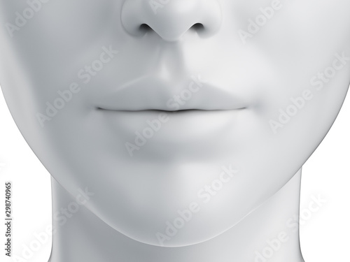 3d rendered medically accurate illustration of a grey abstract female mouth