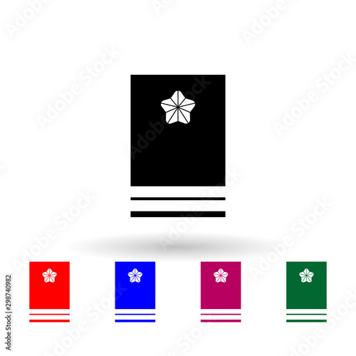 Japan sergeant first class military ranks and insignia multi color icon. Simple glyph, flat vector of military ranks and insignia of japan icons for ui and ux, website or mobile