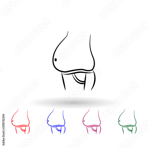 Fat belly multi color icon. Simple outline, thin line vector of antiaging icons for ui and ux, website or mobile application