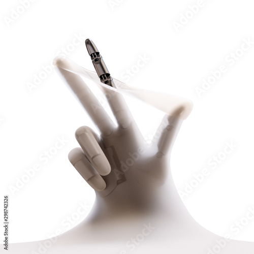 Robot Hand Covered in Translucent Elastic Material 3d illustration