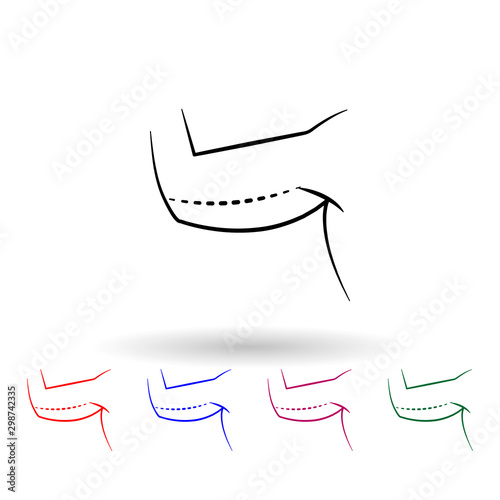 Arm lift multi color icon. Simple outline, thin line vector of antiaging icons for ui and ux, website or mobile application