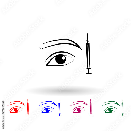Syringe of the eyes multi color icon. Simple outline, thin line vector of antiaging icons for ui and ux, website or mobile application