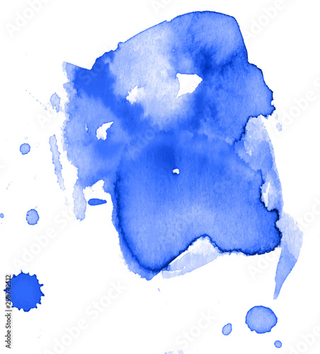 Colorful abstract watercolor texture stain with splashes and spatters.