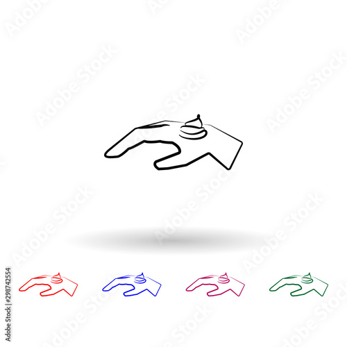 Hand cream multi color icon. Simple outline, thin line vector of antiaging icons for ui and ux, website or mobile application