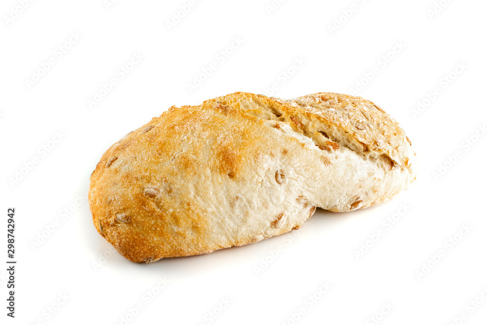 Homemade Traditional Bread Isolated on White Background