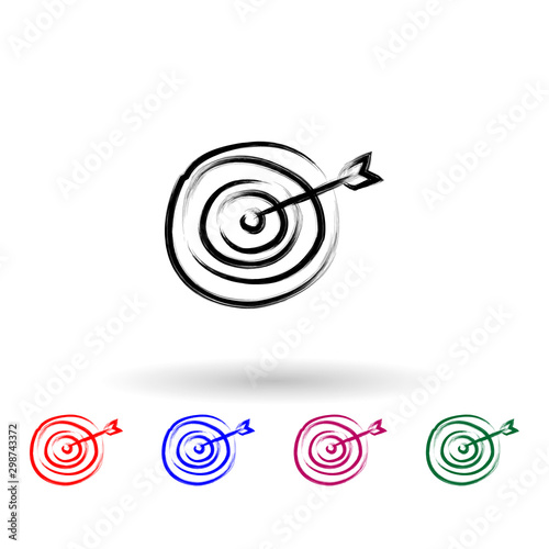 Target sketch style multi color icon. Simple thin line, outline vector of banking icons for ui and ux, website or mobile application