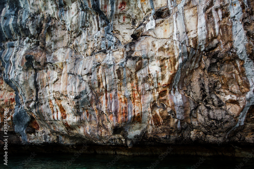 Monolithic cave paintings Misool, Raja Ampat Indonesia