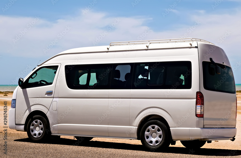 Bus traveling desert