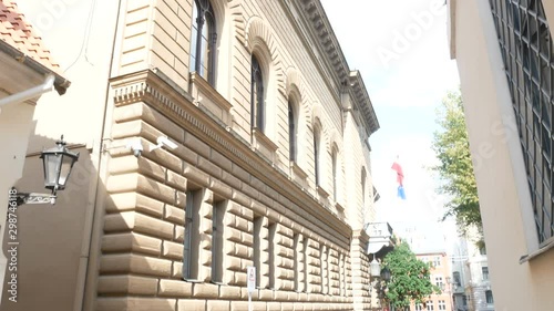 Riga, Latvia, tilt up of the parliament building