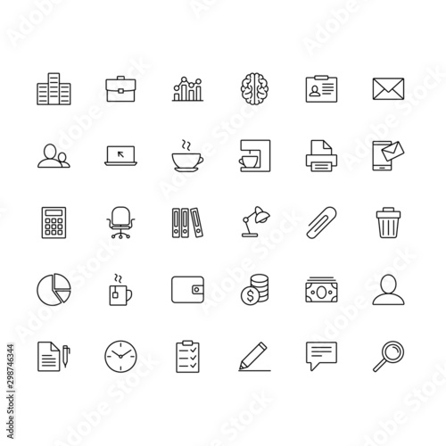Office outline icons set bussines vector eps10 line icons web.