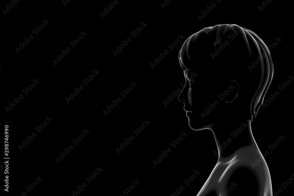 silhouette of beautiful profile of female head concept 