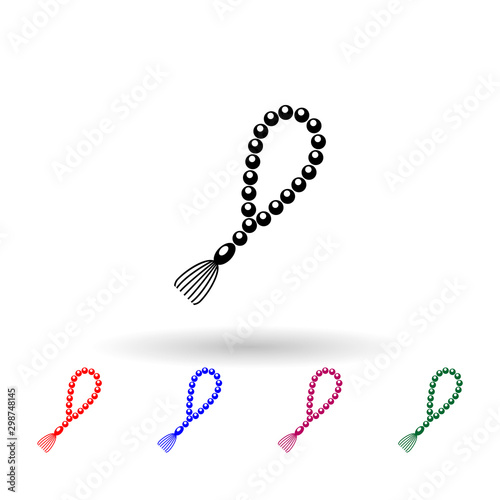 Beads, rosary, tasbih multi color icon. Simple thin line, outline vector of ramadan icons for ui and ux, website or mobile application
