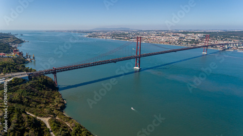 Wallpaper Mural Aerial. Panorama from sky, a 25 de Abril Bridge. Lisbon. Torontodigital.ca