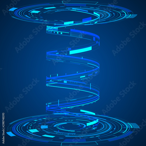 Digital futuristic technology background vector illustration. Global isometric ecosystem. Abstract cyberspace network innovation design. For iot, smarthome connection, web internet of things template
