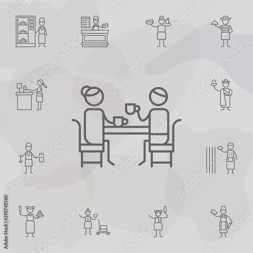 Tea time, people, restaurant icon. Restaurant icons universal set for web and mobile
