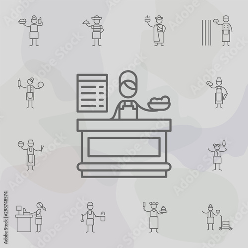 Waiter, menu, restaurant icon. Restaurant icons universal set for web and mobile