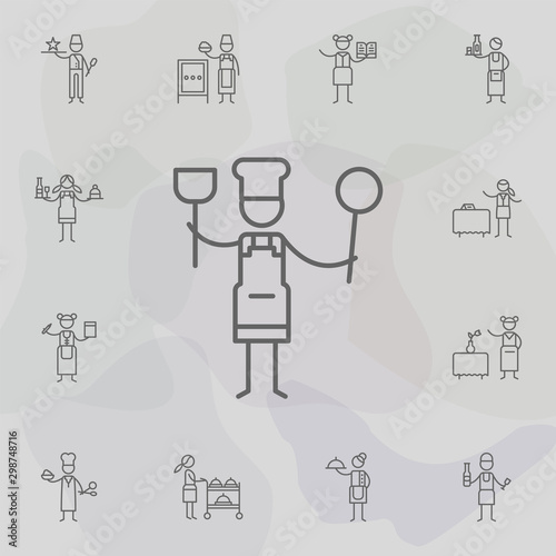 Chef, spoons, restaurant icon. Restaurant icons universal set for web and mobile