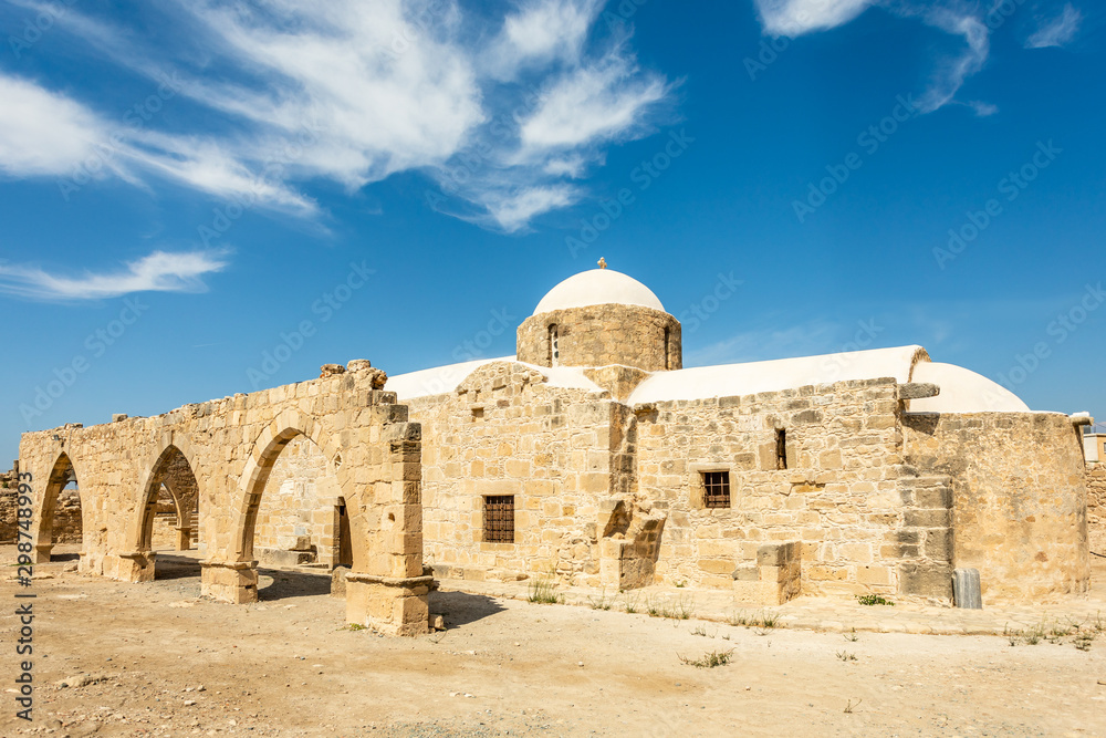 Panagia Odigitria or Virgin Mary church with ruined arch, Kouklia village, Paphos region, Cyprus