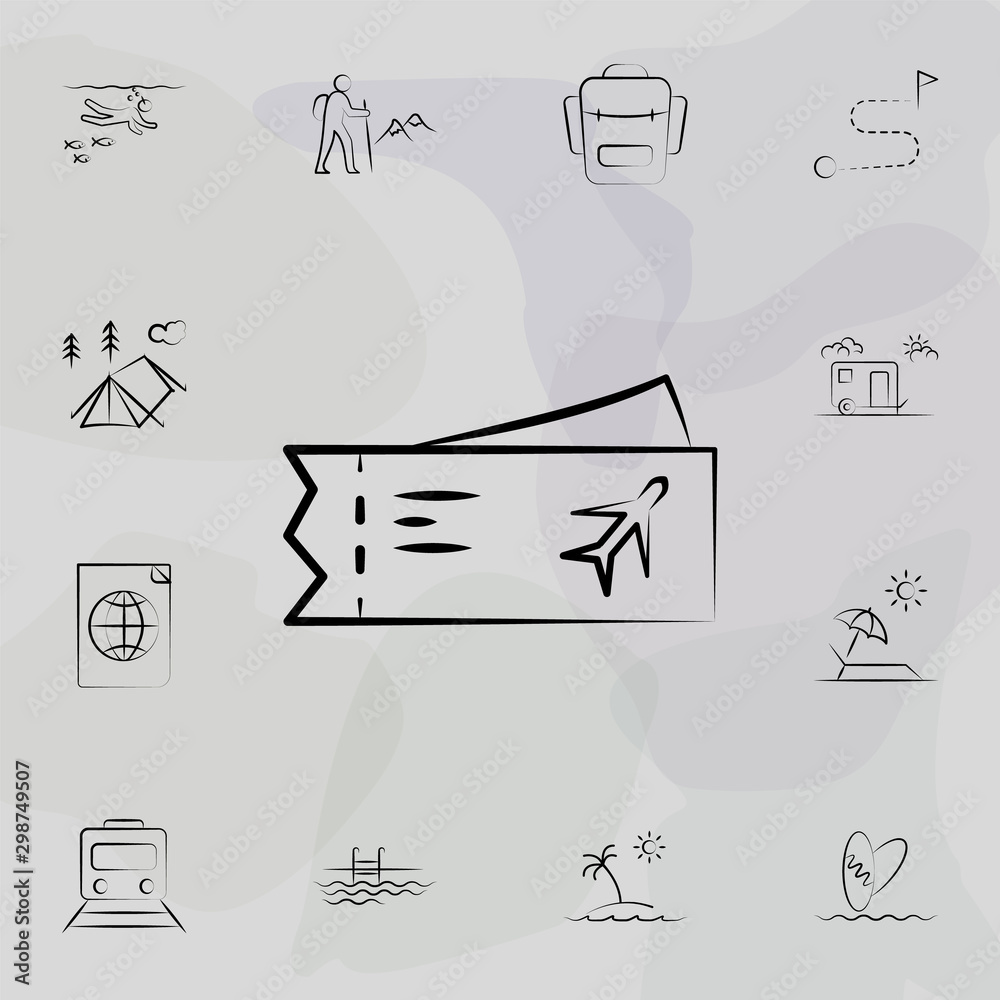 Fototapeta premium Ticket icon. Travel icons universal set for web and mobile