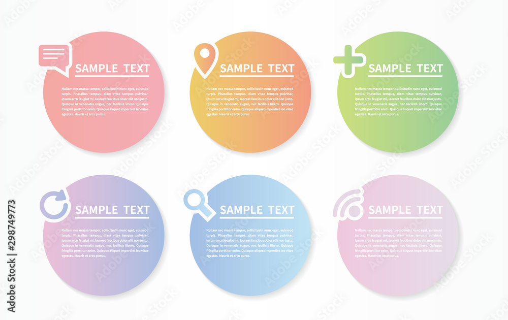 Modern vector infographic design. Template for process diagram, presentations, workflow layout, banner, flow chart,annual report, info graph. colorful gradient labels and icons.