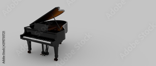 Extremely detailed and realistic 3d illustration of a Piano.