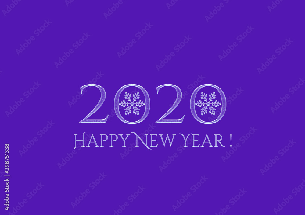 Naklejka premium 2020, ice, showflakes