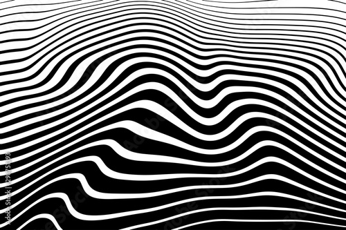 Vector marble monochrome texture. Optical illusion motion striped 3d effect.
