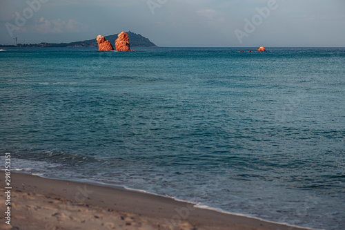 The wonderful Cea beach with red rocks in Ogliastra, Sardinia