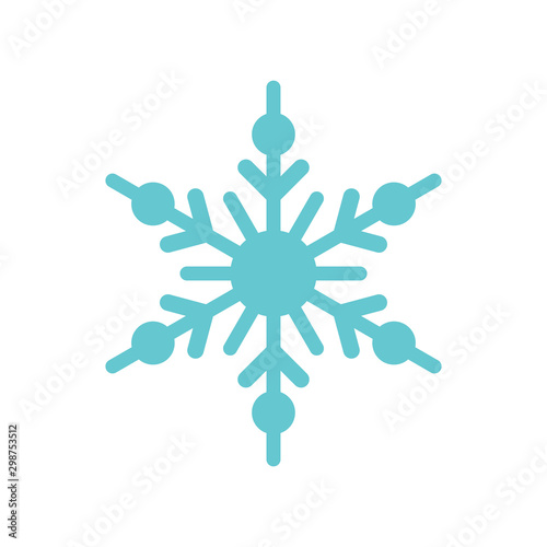 Snowflake blue ornament for christmas decoration. Snowflake vector icon for winter holidays.