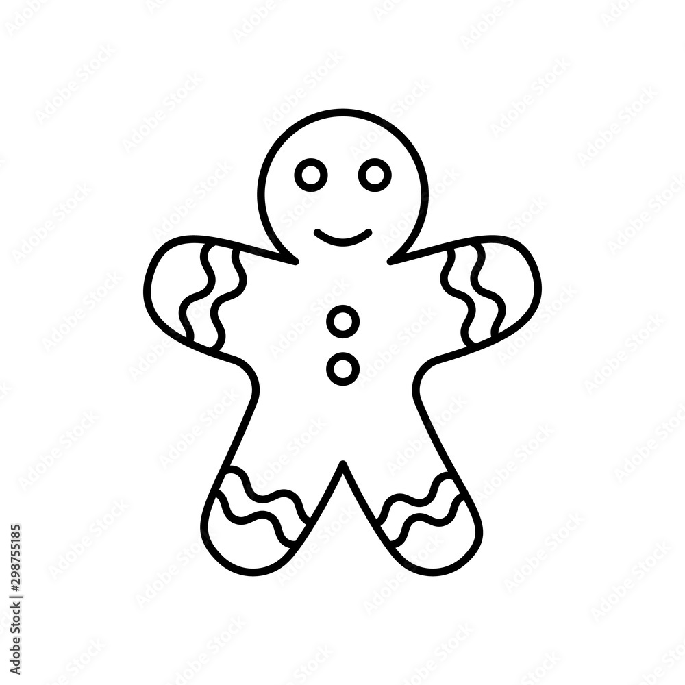 Winter biscuits man icon. Simple line, outline vector of Christmas icons for ui and ux, website or mobile application Winter biscuits man icon. Simple line, outline vector of Christmas icons for ui and ux, website or mobile application