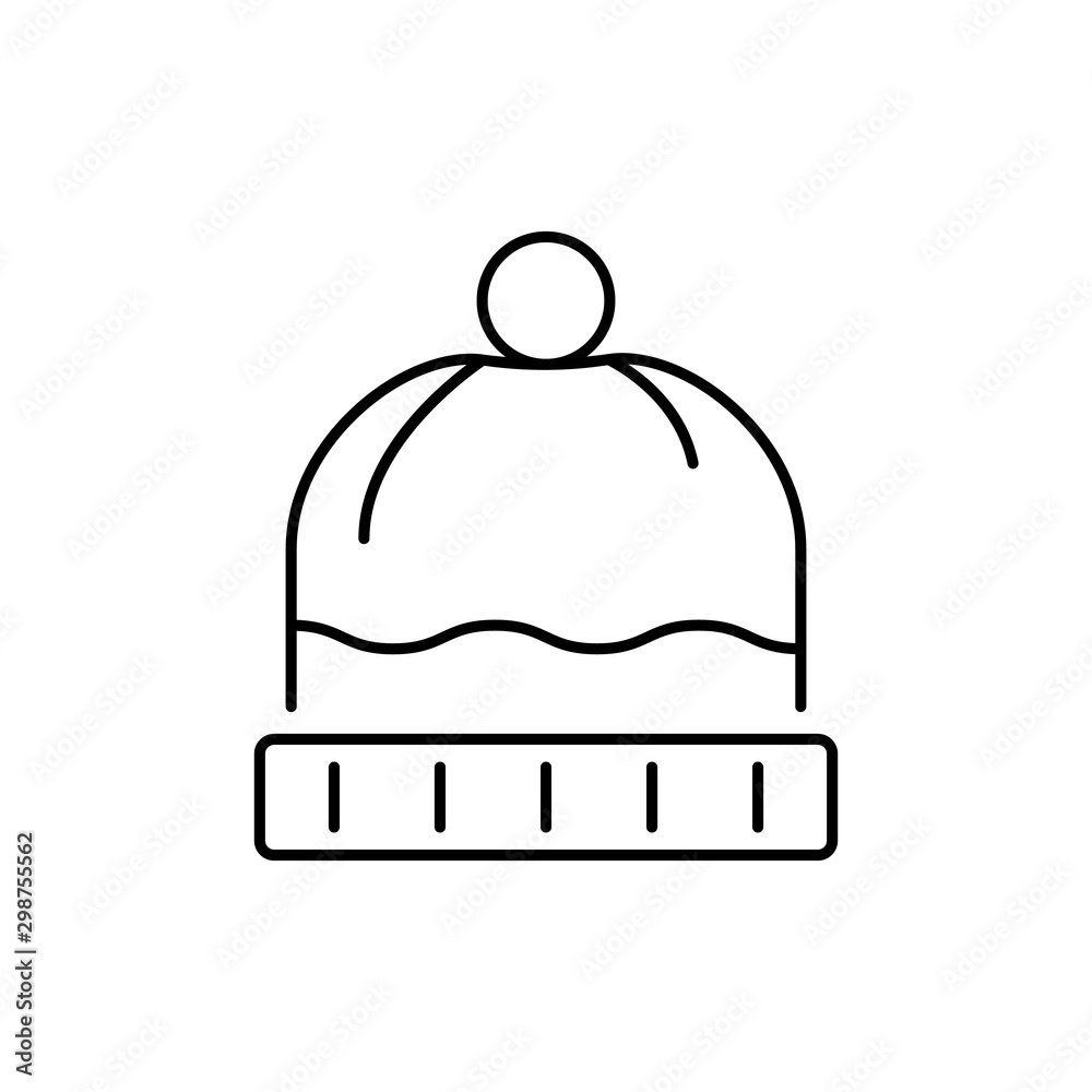 Winter cap icon. Simple line, outline vector of Christmas icons for ui and ux, website or mobile application Winter cap icon. Simple line, outline vector of Christmas icons for ui and ux, website or mobile application