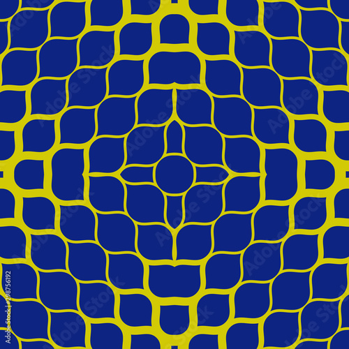 Vector halftone mesh texture. Blue and green abstract geometric seamless pattern