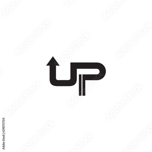 UP typeface lettering icon logo design vector template