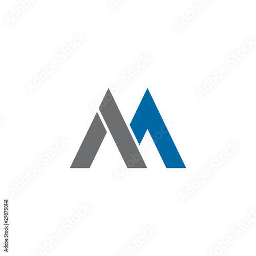 M letter initial icon logo design vector template