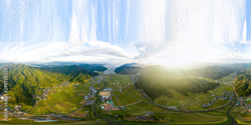 High Angle Aerial 360 Virtual Reality Photo of Shiga Rural Countryside photo