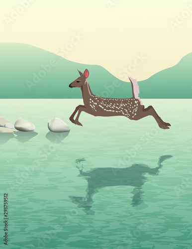 Venado saltando